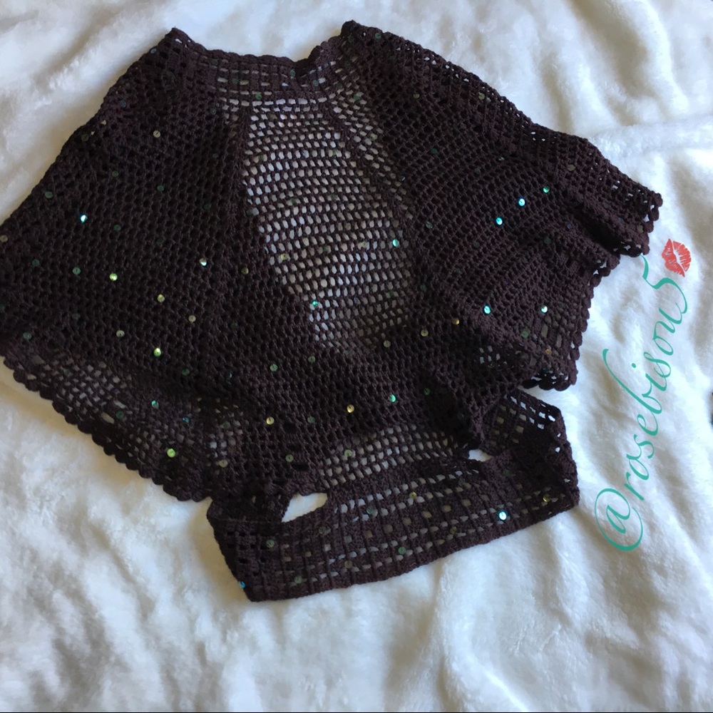 ✨HP! Sequined Boho Gypsy Summer Shawl Wrap-Shrug - Picture 7 of 8